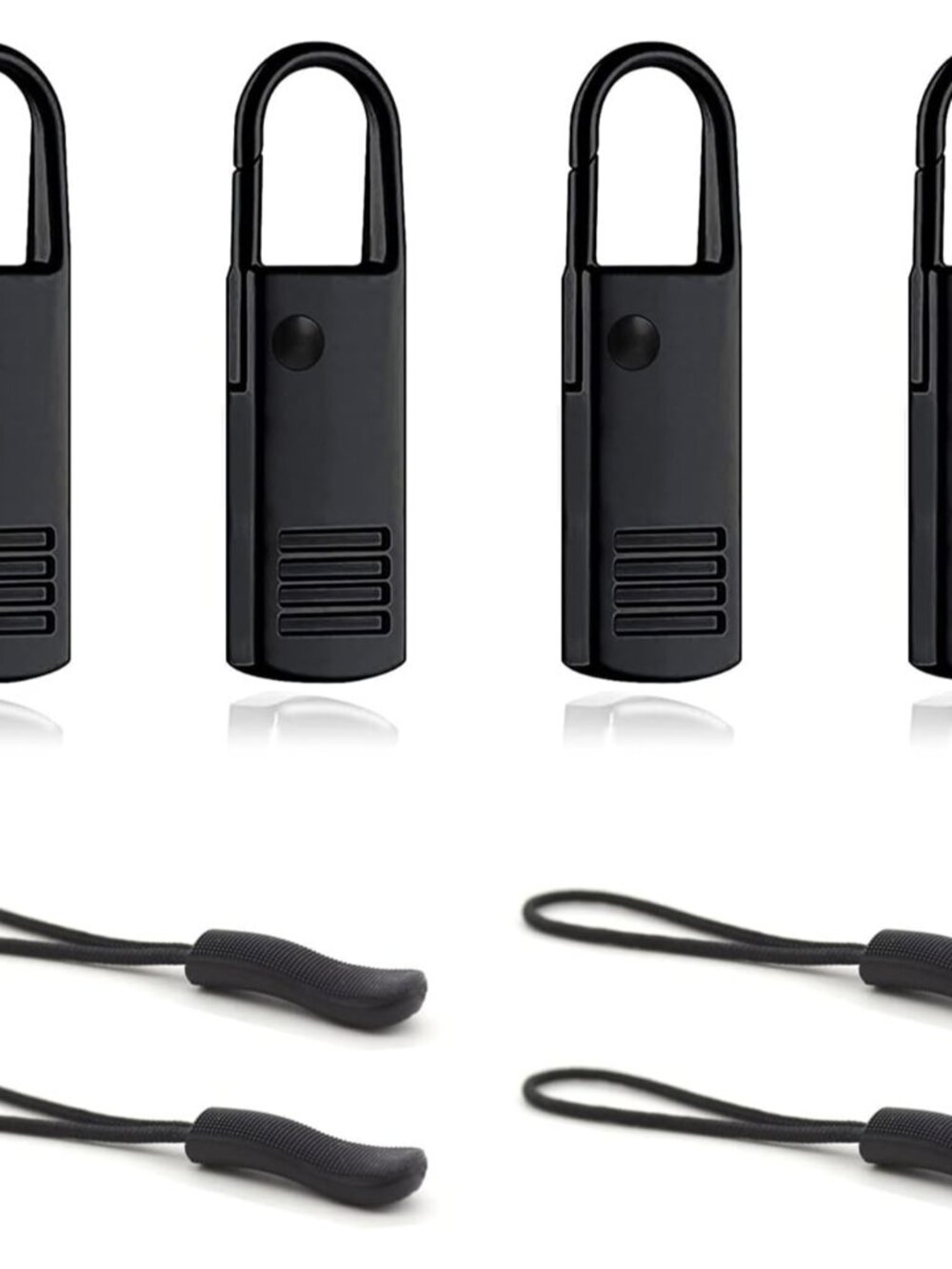 Zipper Pulls, 8PCS Black